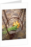 High angle view of a bunch of yellow flowers on the swing by Anonymous