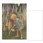 Illustration of a Child Watering Plants by Jessie Willcox Smith