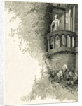 Illustration of Juliet on Her Balcony by Oreste Cortazzo
