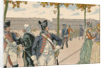 Illustration of Joachim Murat Walking in the Tuileries by Jacques Onfroy de Breville
