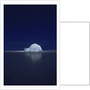 Illuminated Igloo at Frozen Lake by Anonymous