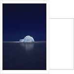 Illuminated Igloo at Frozen Lake by Anonymous