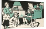 Illustration of a Family Relaxing at Home by Marguerite Davis