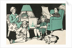 Illustration of a Family Relaxing at Home by Marguerite Davis