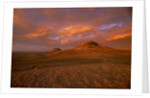 Oregon Buttes in Red Sunrise Glow by Anonymous