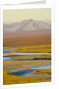 Mountains and Winding River in Tundra Valley by Anonymous