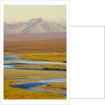Mountains and Winding River in Tundra Valley by Anonymous