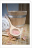 Tub, Wooden Spoon with Bath Salts, and Petals by Anonymous