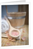 Tub, Wooden Spoon with Bath Salts, and Petals by Anonymous