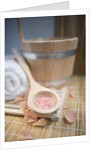 Tub, Wooden Spoon with Bath Salts, and Petals by Anonymous