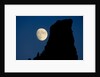 Full Moon Beside Rock by Anonymous