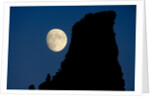 Full Moon Beside Rock by Anonymous