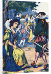 Illustration of a Courtier Walking Away from a Princess by Anonymous