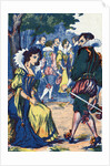 Illustration of a Courtier Walking Away from a Princess by Anonymous