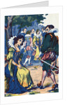 Illustration of a Courtier Walking Away from a Princess by Anonymous