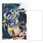 Illustration of a Courtier Walking Away from a Princess by Anonymous