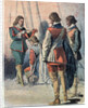 Illustration of King Charles Stuart Placing the Order of the Saint Esprit Around Winter's Neck by Anonymous