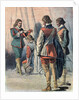 Illustration of King Charles Stuart Placing the Order of the Saint Esprit Around Winter's Neck by Anonymous