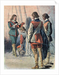 Illustration of King Charles Stuart Placing the Order of the Saint Esprit Around Winter's Neck by Anonymous