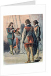 Illustration of King Charles Stuart Placing the Order of the Saint Esprit Around Winter's Neck by Anonymous
