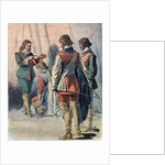 Illustration of King Charles Stuart Placing the Order of the Saint Esprit Around Winter's Neck by Anonymous
