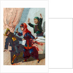 Illustration of Morgiana Stabbing the Diguised Captain of the Forty Thieves by Anonymous