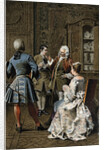 Illustration of a Scene at the Home of Monsieur G.M. by Maurice Leloir