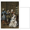 Illustration of a Scene at the Home of Monsieur G.M. by Maurice Leloir