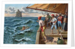 Illustration of Edmond Dantes Left in the Sea by a Ship Crew by Anonymous