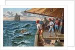 Illustration of Edmond Dantes Left in the Sea by a Ship Crew by Anonymous