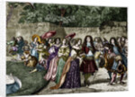 Illustration of Louis XIV in His Gardens at Versailles by Anonymous
