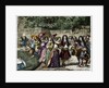 Illustration of Louis XIV in His Gardens at Versailles by Anonymous
