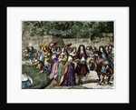 Illustration of Louis XIV in His Gardens at Versailles by Anonymous