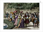 Illustration of Louis XIV in His Gardens at Versailles by Anonymous