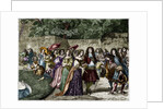 Illustration of Louis XIV in His Gardens at Versailles by Anonymous