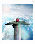 Apple and Open Book on Pedestal by Anonymous