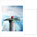 Apple and Open Book on Pedestal by Anonymous