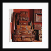 Stack of Antique Leather Suitcases by Anonymous