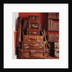 Stack of Antique Leather Suitcases by Anonymous