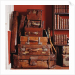 Stack of Antique Leather Suitcases by Anonymous