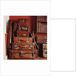Stack of Antique Leather Suitcases by Anonymous