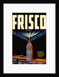 Frisco California Vegetables Crate Label by Anonymous