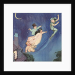 Away They Floated into the Dark Blue Depths of the Starry Night Illustration by Roy Best