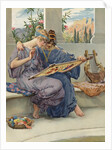 Illustration of Two Women Embroidering by Anonymous