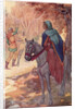 Illustration of Maid Marian Watching a Sword Fight by Harry G. Theaker