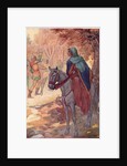 Illustration of Maid Marian Watching a Sword Fight by Harry G. Theaker
