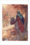 Illustration of Maid Marian Watching a Sword Fight by Harry G. Theaker