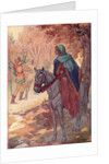 Illustration of Maid Marian Watching a Sword Fight by Harry G. Theaker