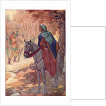 Illustration of Maid Marian Watching a Sword Fight by Harry G. Theaker