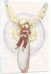Illustration of an Angel Holding a Boy by Paul Cline